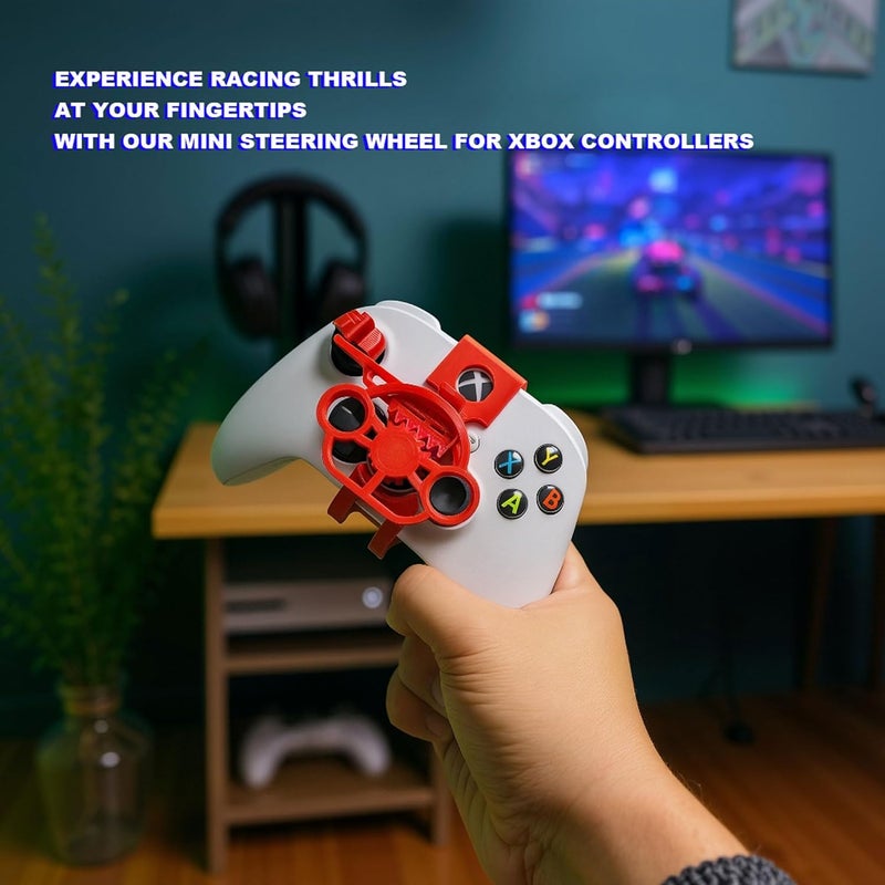 TXW Mini Steering Wheel for X-box One/X-box Series X|S Game Controller,Racing Games Controller Steering Wheel Attachment Accessory for X-box Game Controller (Black) - Image 3